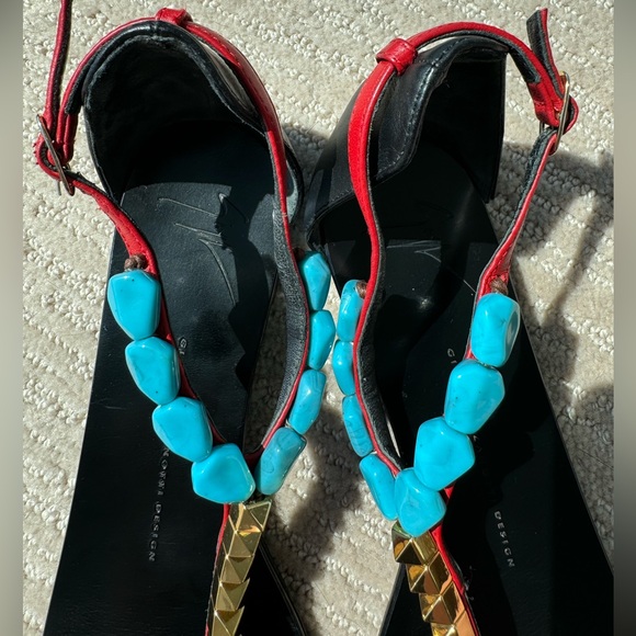 Giuseppe Zanotti Flat Sandals With Beads And Studs - Size 40.5 - Picture 2 of 7